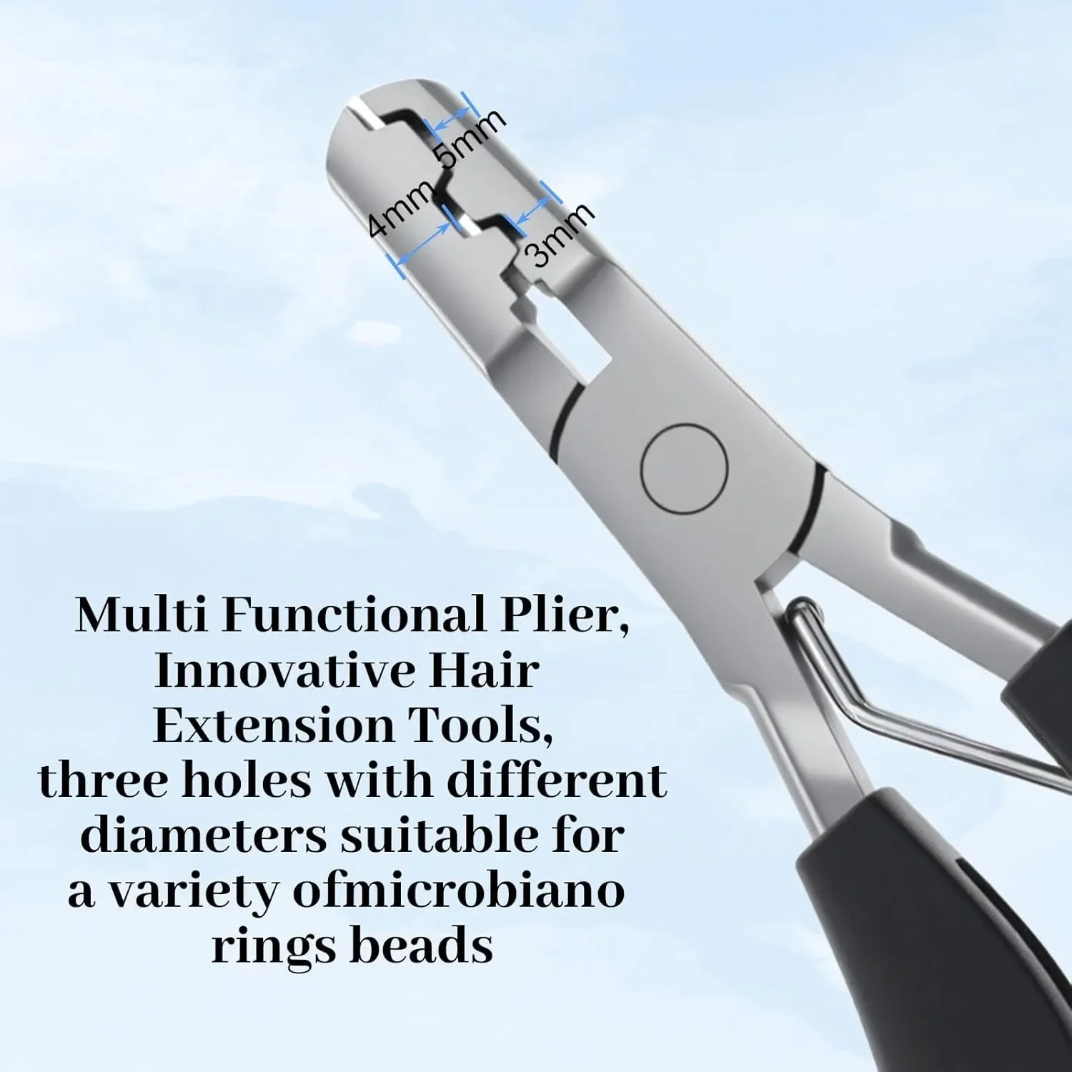 

Multi Function Hair Extension Pliers Flat Tip Fusion Crusher Tool for Keratin Pre-Bonded Extensions Styling Hair Loop