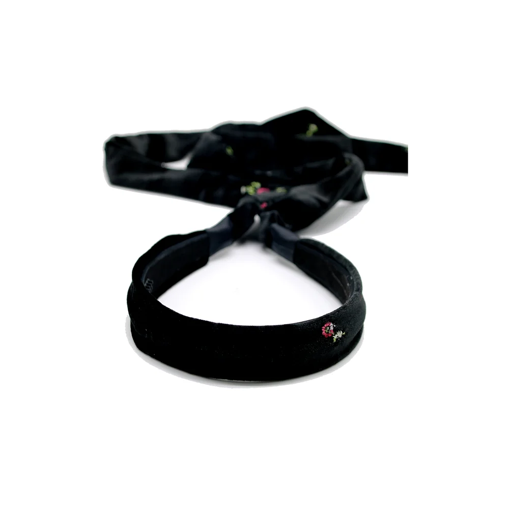 Girls Velvet Embrodiery Floral Girls Headband Elegant Hairbow Hair Accessories Dressy bow clip
