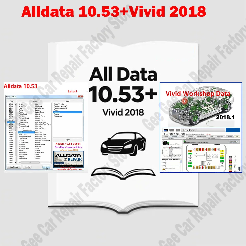Vivid 2018 Maintenance Tools Workshop Data + Alldata 10.53 OBD2 Scanner Provides Alldata Technical Support with Wiring Diagrams