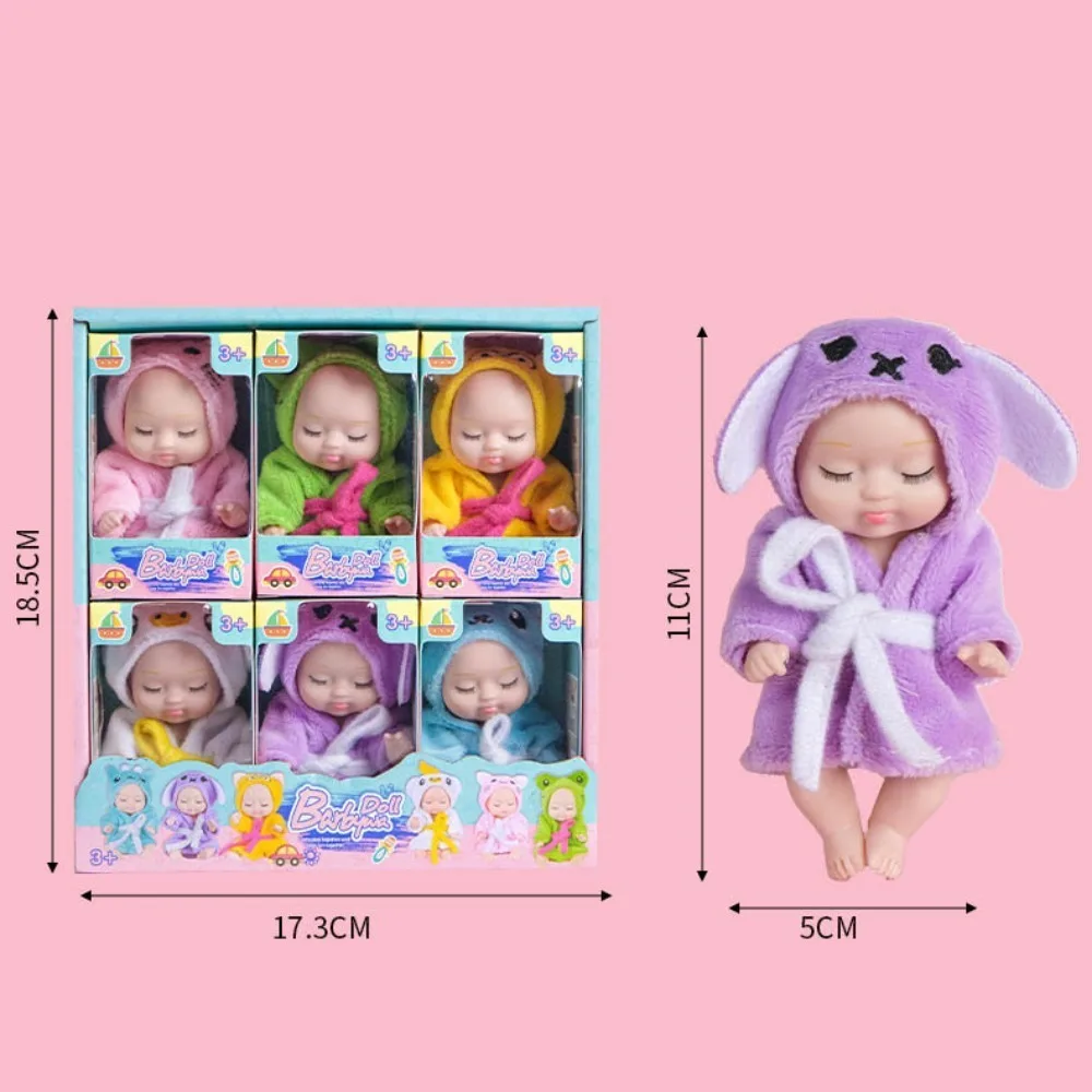 Realista realista Reborn Baby Doll para crianças, adorável Mini Doll com roupas, 4 Polegada, melhor presente