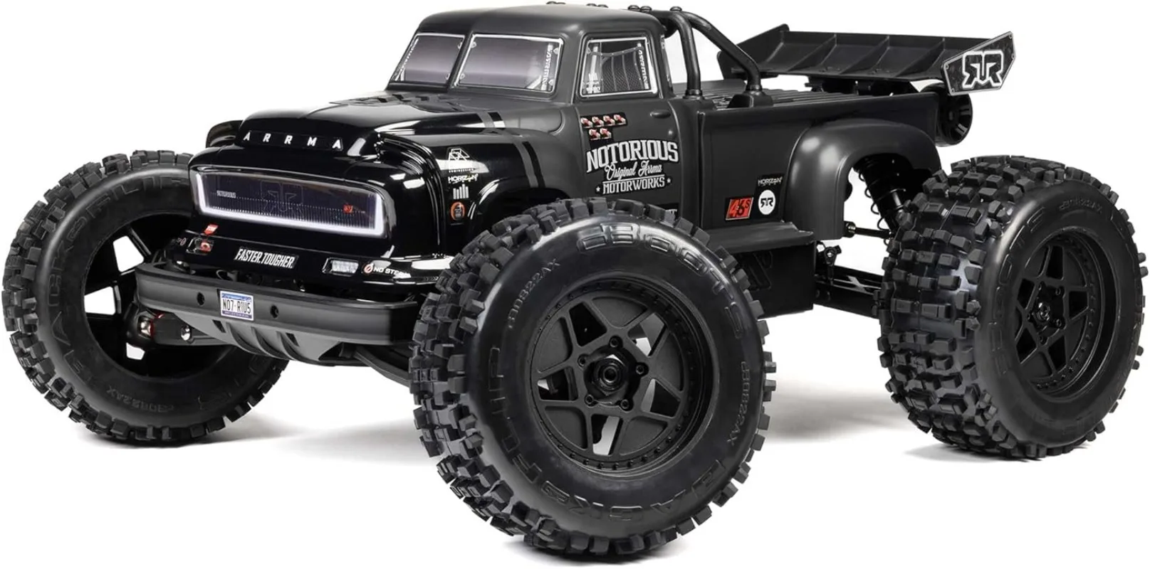 

ARRMA RC Truck 1/8 Notorious 4X4 6S BLX BRUSHLESS V6 Stunt Truck RTR (Battery and Charger Not Included), (Black), ARA8611V6T1