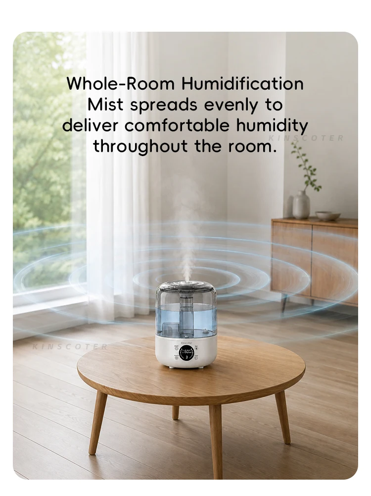 Kinscoter 3L Luftbefeuchter Professioneller Großraum-Luftbefeuchter für Zuhause Tisch-Wassernebel-Diffusor mit Fernbedienung – Detail 10
