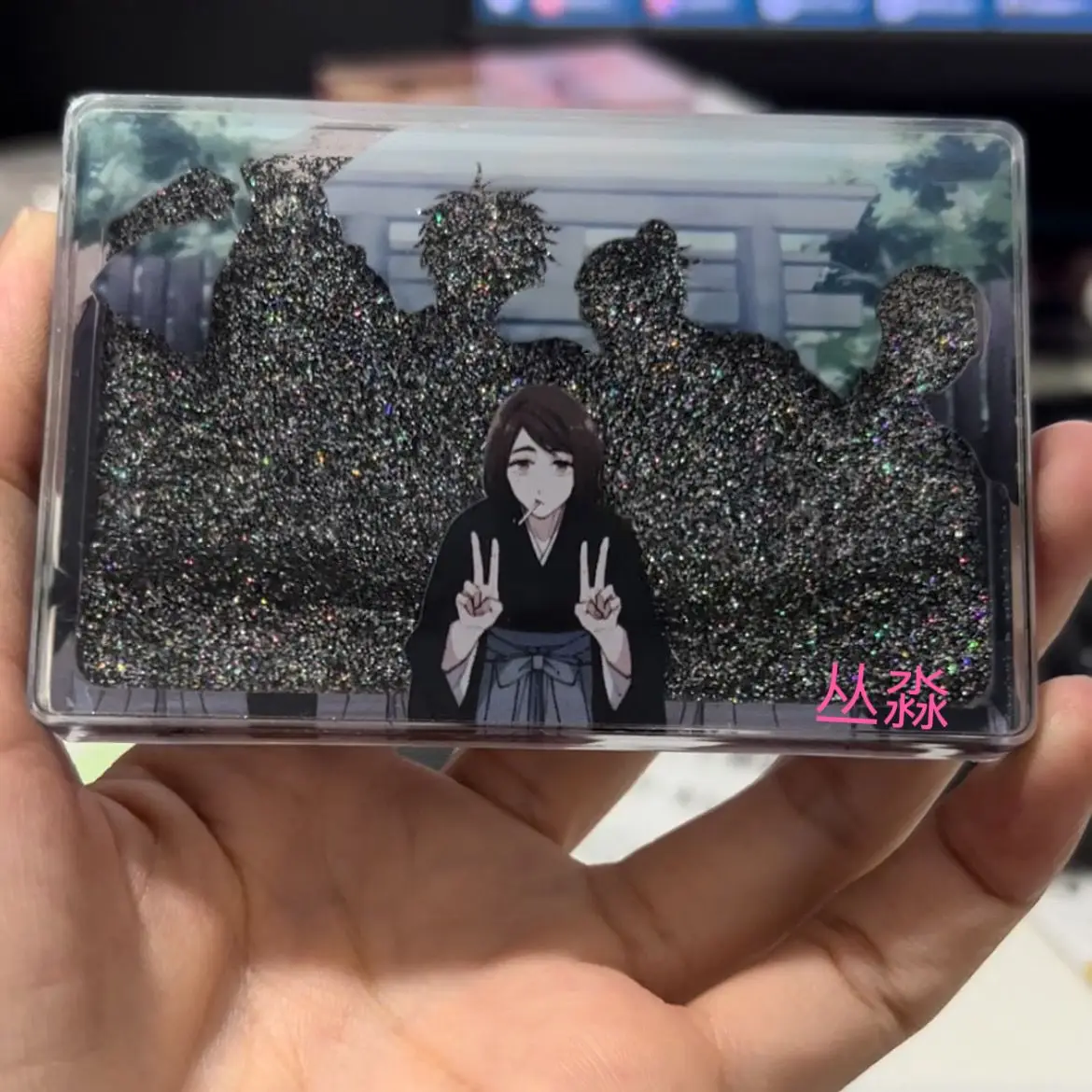 Jujutsu Kaisen Gojo Satoru Flowing Sand Mahjong Custom Picture Merchandise, Same Style as Liu Ma Blogger, Custom Acrylic Stand view 4