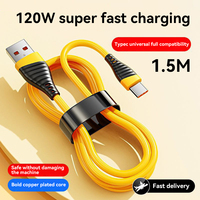 120W 6A USB C Quick Charging Cable For Xiaomi Samsung Redmi USB Type C Super Fast Charing Line Data Cord 1M/1.5M