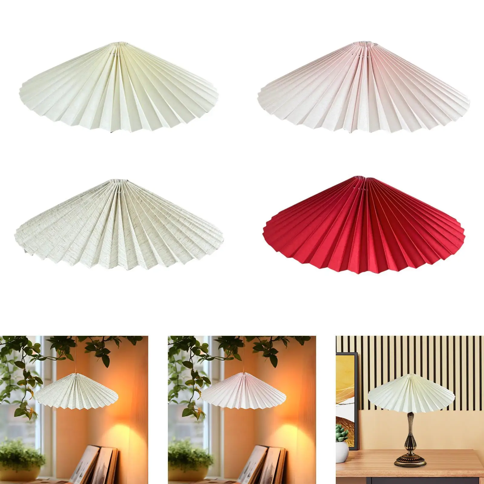 Pleated Lamp Shade Decorative Practical Fashion for Pendant Lights Lampshade for Farmhouse NightStand Cafe Study Restaurant