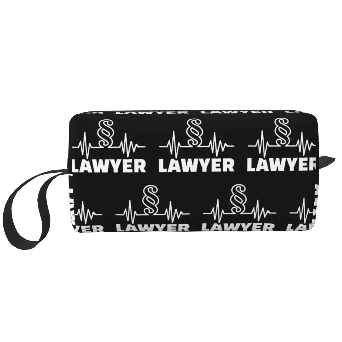 Custom Funny Law Gift Lawyer Heartbeat Travel Cosmetic Bag for Women Makeup Toiletry Organizer Ladies Beauty Storage Dopp Kit