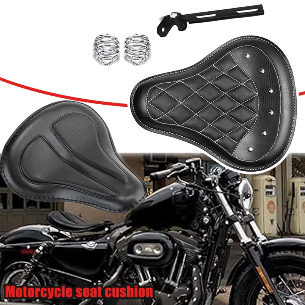 

Motorcycle Driver Single Seat Vintage Leather Seat Spring Bracket Harley Sportster XL883 XL1200 Motorcycle Modified Accessories