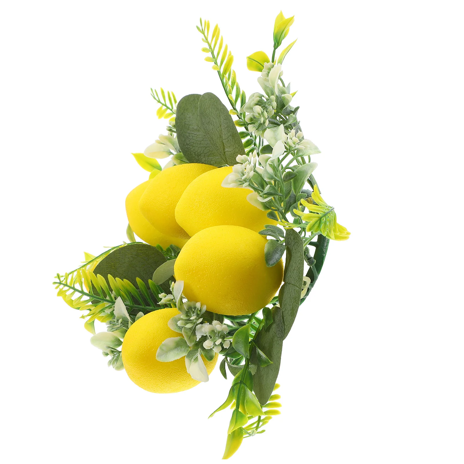 

Artificial Lemon Wreath Spring Farmhouse Table Decoration Faux Floral Ring for Wedding Centerpiece Versatile Decorative