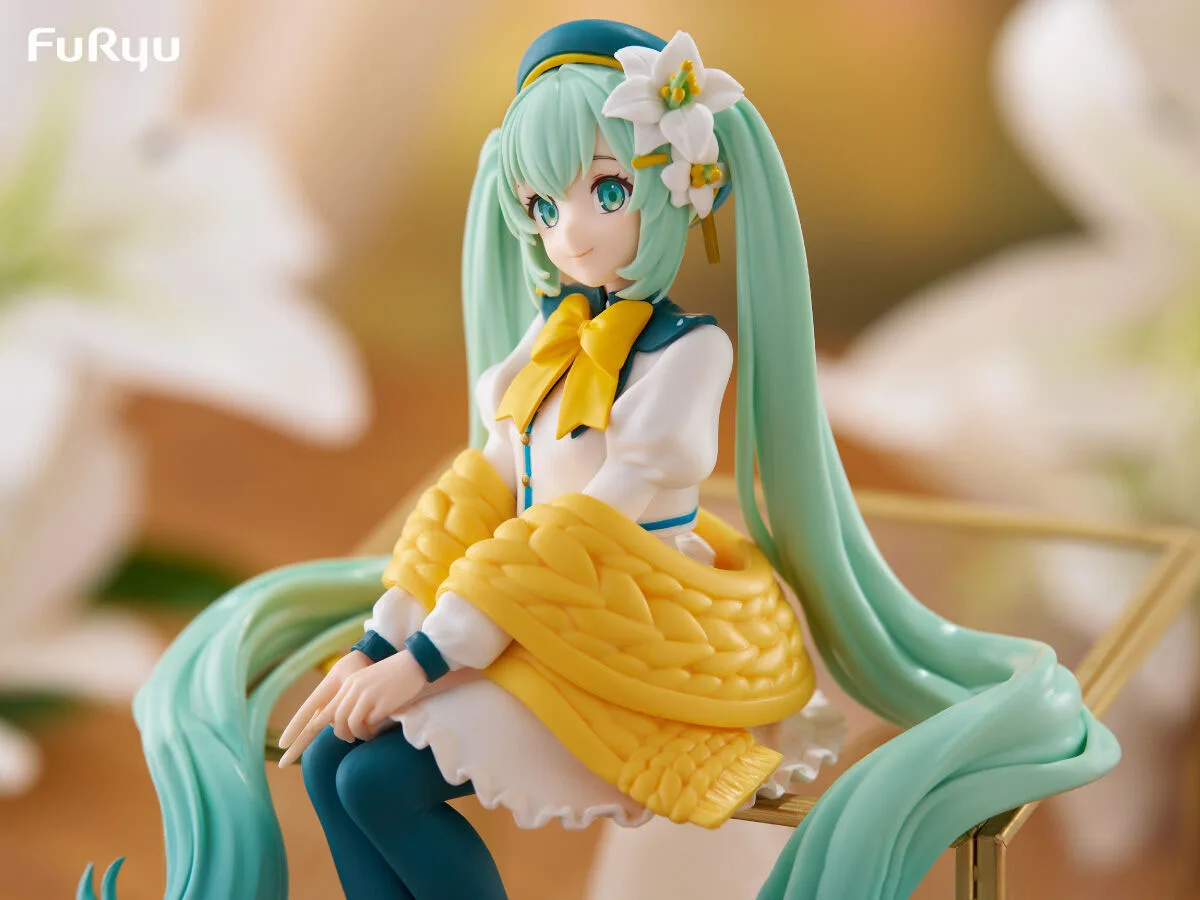 100% Original in Stock FuRyu  Noodle Stopper Figure Piapro Characters Hatsune Miku Lily, White Anime Figure  Collection Series