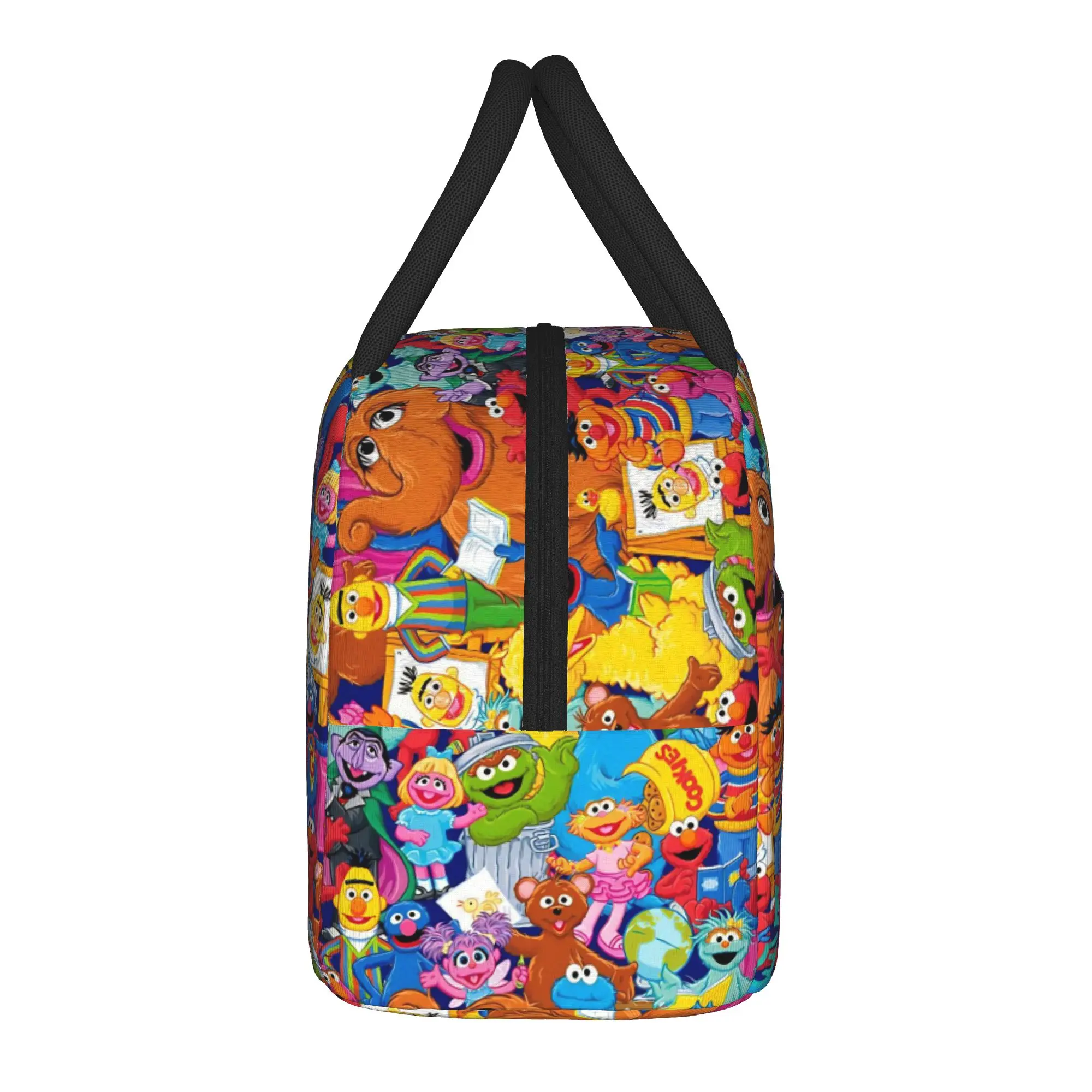 Sesames Streets Insulated Lunch Bag Thermal Bag Reusable,Meal Container Elmo Friends High Capacity Lunch Box Tote Food Bag Work