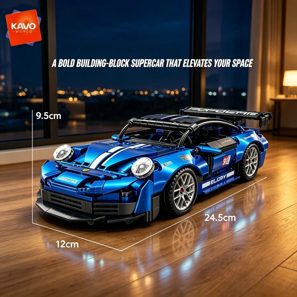 KAVOWORLD Metallic Blue Plated - Model Kit Builder Game review and price