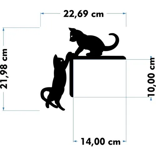 Cats Mirror Door Corner Decor Cute Cats Wall Ornament Wood Laser Cut Decorative Table