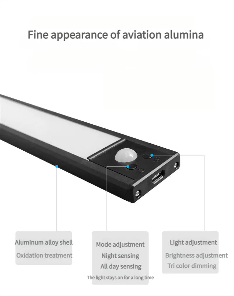 40/30/20 سنتيمتر رقيقة جدا LED إضاءة الخزانة قابلة للشحن محس حركة ضوء USB ليلة ضوء التعريفي مصباح خزانة خزانة الإضاءة