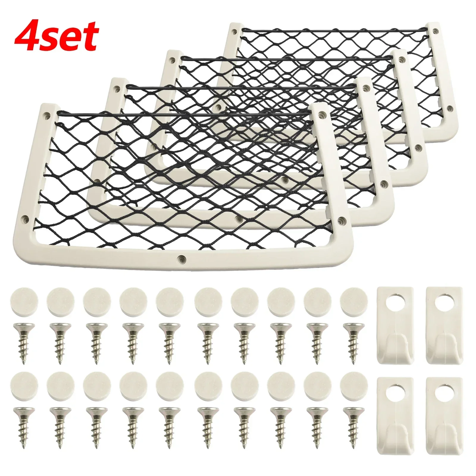 

Elastic String Net Storage Net Bags Motorhome Parts Pp Material Beige Campervan Accessories Car Storage Net Bags Boat