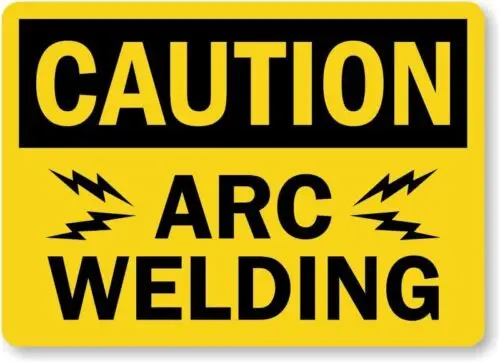 Arc Welding Caution Aluminum Weatherproof 8