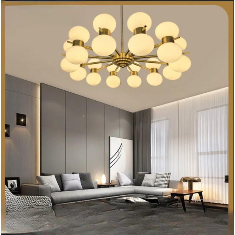 

Copper colored bedroom lamp, grand and luxurious living room pendant lamp, club dining room modern and minimalist lamp