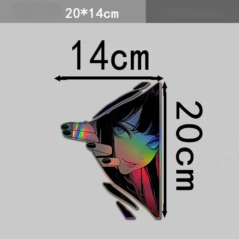 JDM Anime Girl Eyes Vinyl Sticker Waterproof Decal Scratch Cover For Electric Motorcycle Personalized Body Decoration