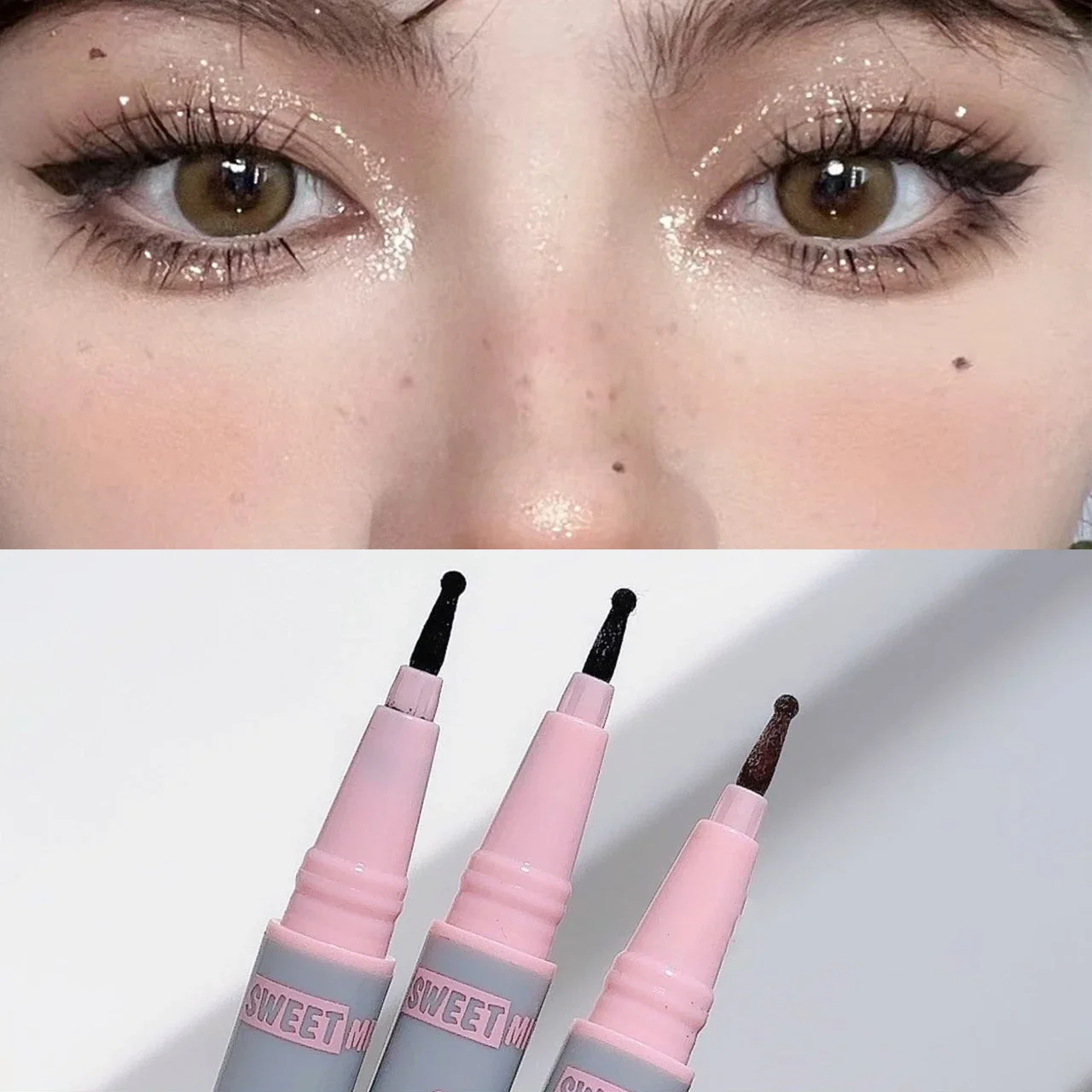 Natuurlijke Levensechte Nep Sproet Make-Up Pen Vloeibare Lichtgewicht Ronde Kop Nep Spot Pen Langdurige Waterdichte Face Dot Mole Pen