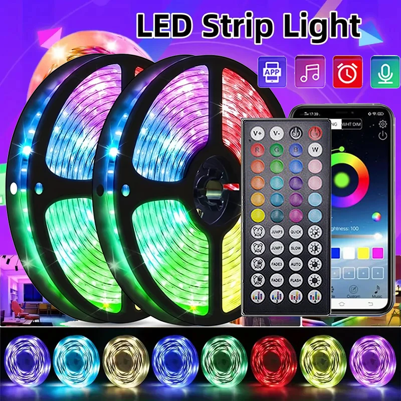 

LED Strip Lights RGB 5050 USB 1M-30M Led Light Strip Music Sync Color Changing Luces Led Ribbon Tape TV Backlight Party Room Dec