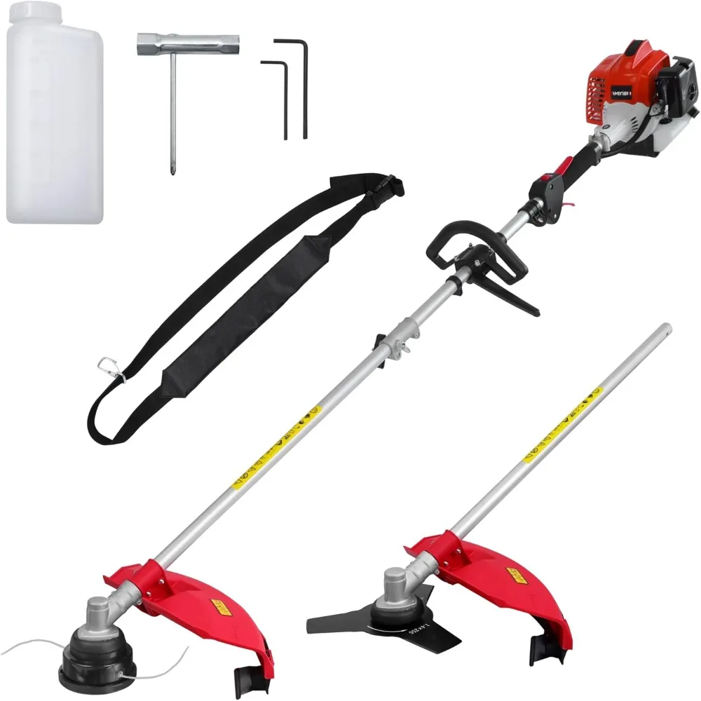 

Газовый триммер Weed Wacker 26 куб.см, газовый триммер, косилка 2 в 1, 2-тактный двигатель Weed Eater с воздушным охлаждением, 10-дюймовое лезвие щетки 16 дюймов