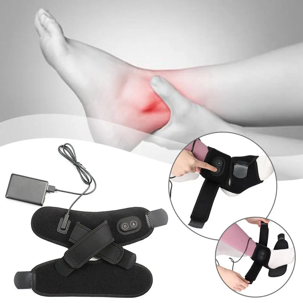 

Smart Ankle Foot Massager Air Compression Vibration Hot Compress Ankle Support Heating Pad For Pain Relief Relaxation Treat F1M5