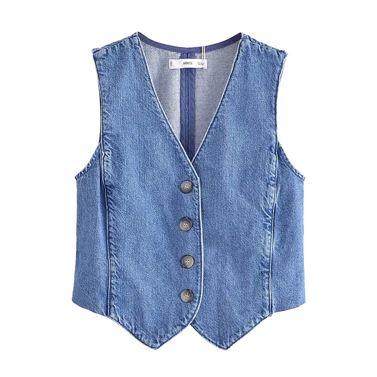 

Women's Denim Suit Fashionable Casual Sleeveless V-neck Denim Vest Slim Fit Skirt Spring Summer New Denim Two-piece Set 2025