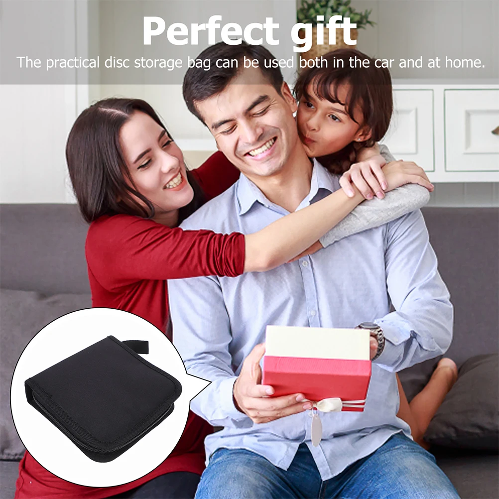 

2Pcs Large Capacity Cd Bag Oxford Cloth Disc Storage Case Movie Dvd Organizer Portable Car Zipper Holder Cd Storage Case