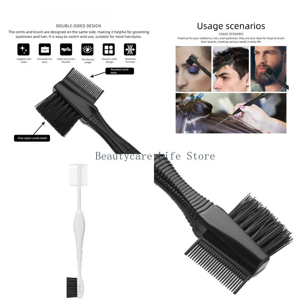652C Double Sided Hair Brush With Detangling Teeth And Precise Tip For Frizz Control Portable Sensitive Scalp Care