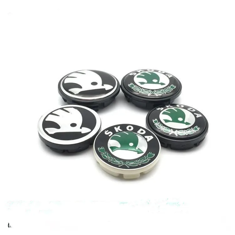 4pcs 55mm 65mm Car Original Wheel Center Covers Hub Caps Emblem Replacement Auto Modification Accessories for Skoda Badge Logo