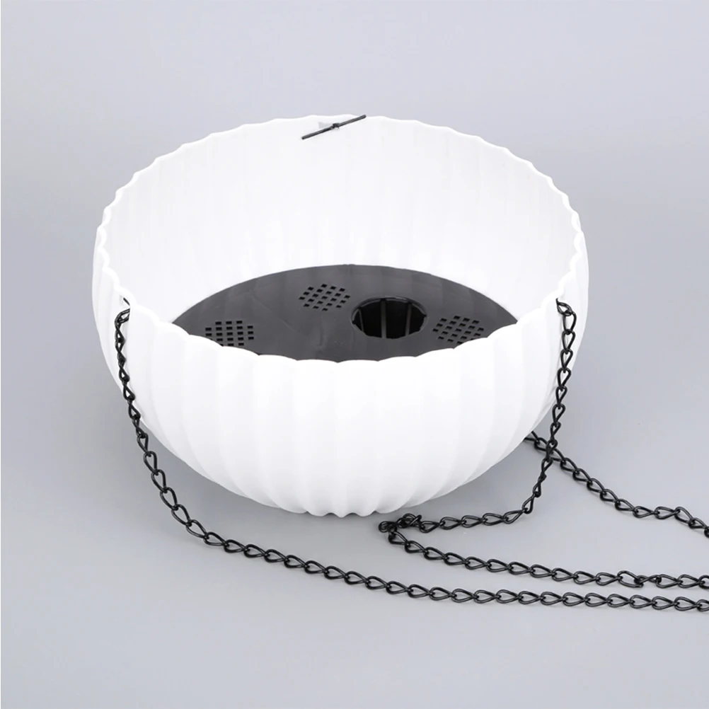 

Automatic Water Suction Plastic Flowerpot 125x220 Grey Hanging Round Basket Thickened Durable Breathable Design Water Stopper