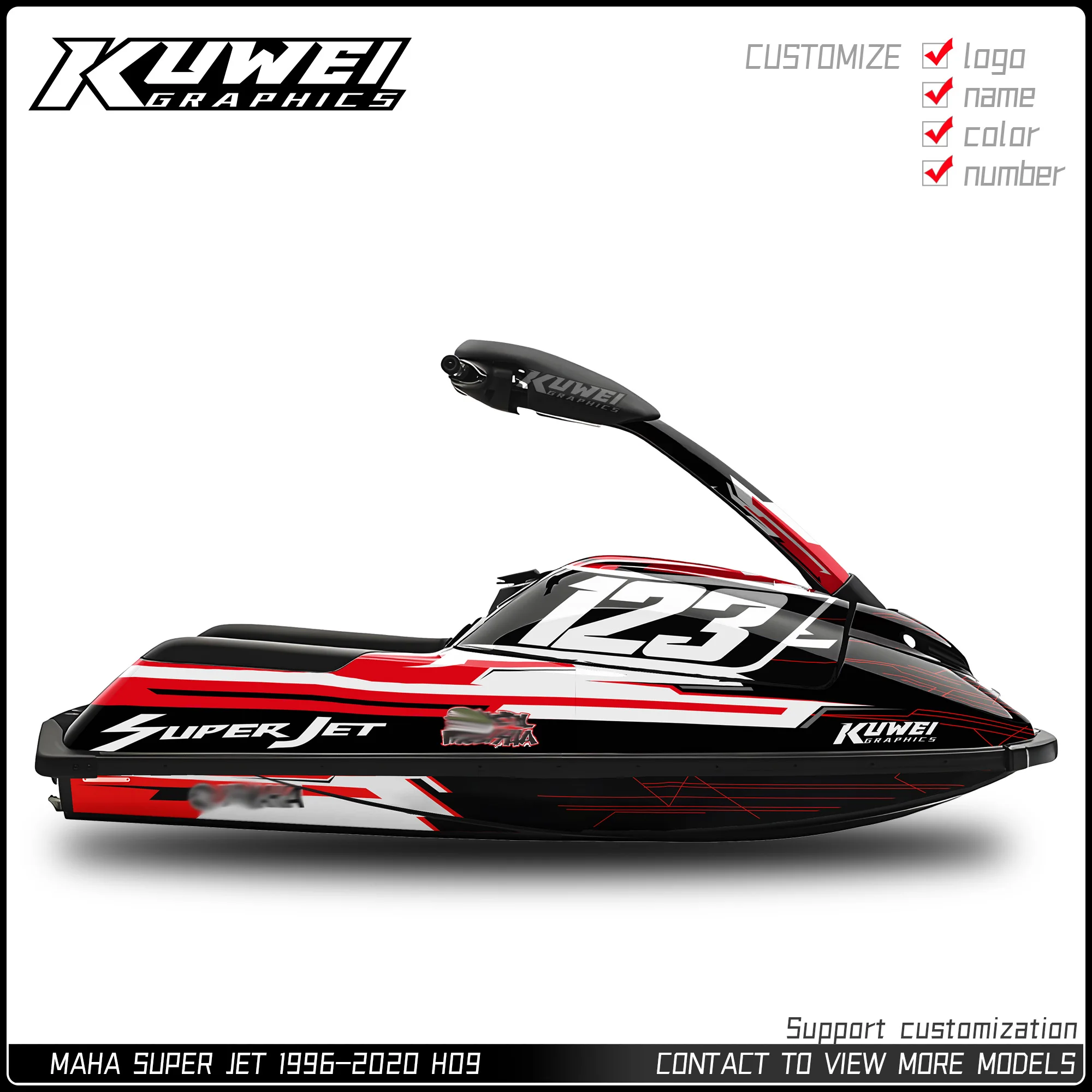 

Подходит для Yamaha Super Jet 1996-2020, графический комплект, наклейка, поддержка персонализированной настройки, реактивный лыж