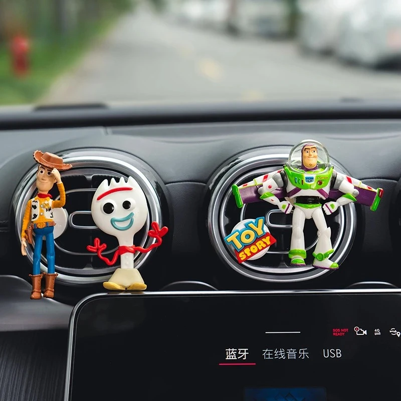 Toy Story Woody Buzz Lightyear muñeca de dibujos animados ambientador de coche aromaterapia lindo coche ventilación aromaterapia decoración del coche juguete