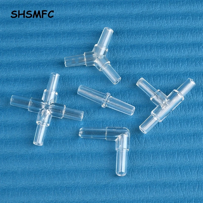 

5mm Transparent Acrylic Connectors Air Pump Hose Distributor Splitters Elbow Tee Aquarium Fish Tank Oxygen Water Pipe Fittings