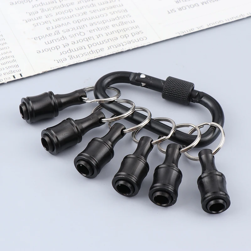 6pcs Bit Holder 1/4 Inch Hex Screwdriver Bits Holder Extension Bar Keychain Adapter Drill Bits Change Screw Bit Holder