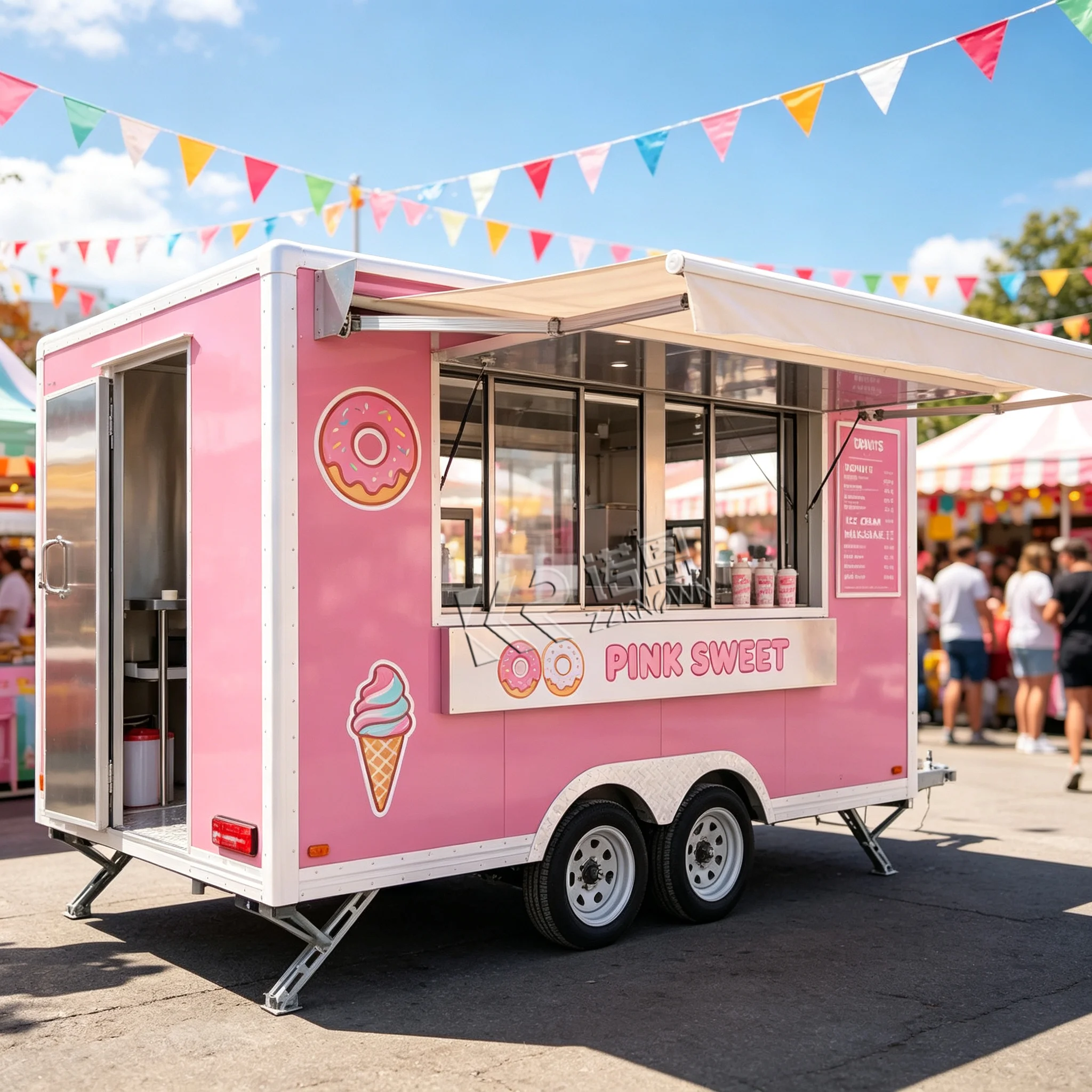 Innovative Bubble Trailer Mobile Alcohol Bar for Wine Service With Under Counter Fridge Fully Insulated Wall Unit