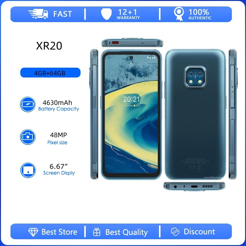 Teléfono Móvil Desbloqueado, Reacondicionado, Original XR20 5G, 48MP, 6.67 Pulgadas, 4630mAh, Huella Dactilar, Idiomas Ruso, Árabe y Hebreo