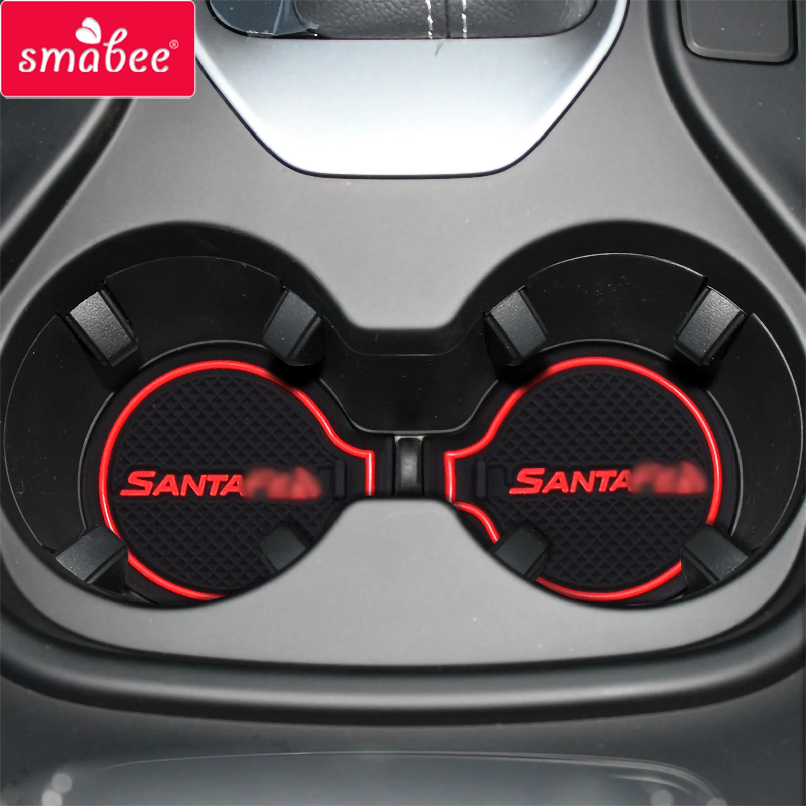 Smabee Anti-Slip Gate Slot Mat for Hyundai Santa Fe 2013 - 2018 DM Maxcruz Grand SantaFe Accessories Cup Holder Door Groove Pad