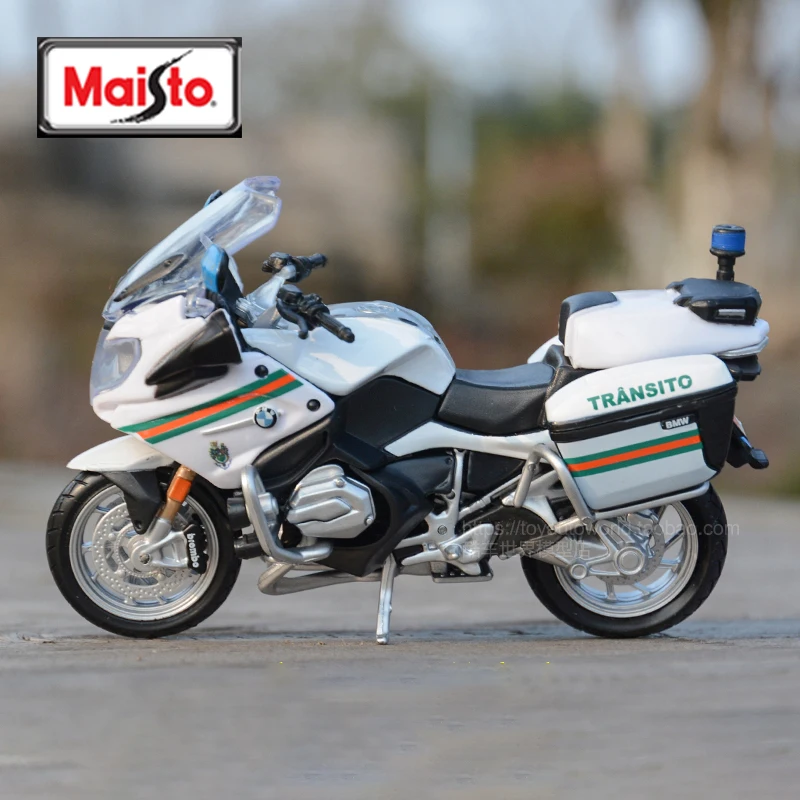 Maisto 1/18 BMW R1200RT Police Motorcycle Simulation Alloy Motorcycle Model Shock Absorbers Collection Toy Car Kid Gift