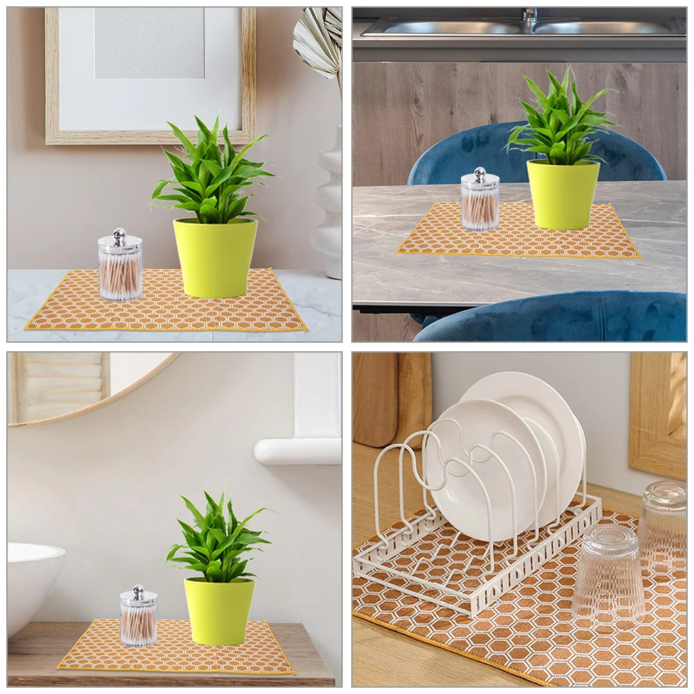 

2 Pcs Kitchen Absorbent Mat Counter Dish Drying Mats for Simple Countertop Fiber