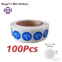 Etiquetas NFC programables adhesivas azules, 20/50/100 Uds., compatibles con Android y IPhone, memoria de 504 Bytes, pegatina de 13,56 Mhz