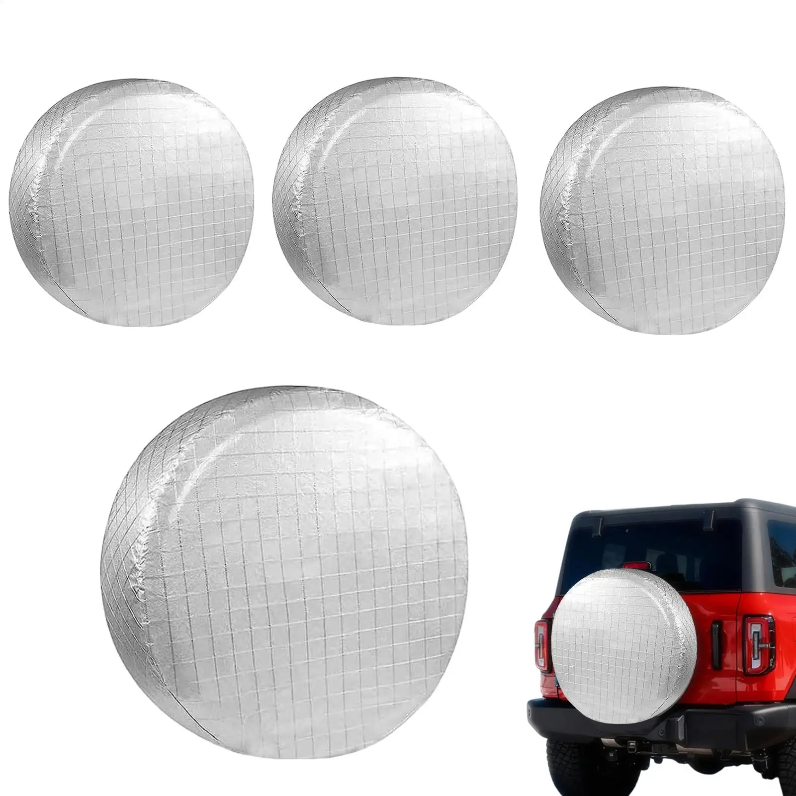 RV Tire Covers 4 Pieces Waterproof Heavy Duty Protector Outdoor RV Tire Sun Rain Cover for Truck SUV Pickup Van Sedan Trailers