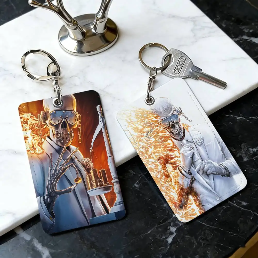 Rock Band M-Megadeth 2026 Card Holder Men And Womenn Universal Antirust Keychain PU Learther Access Drop Key Tag Ring