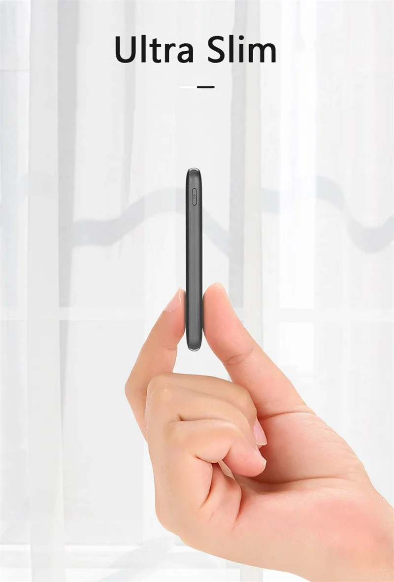 20000mAh Slim Mini Power Bank  Portable Charger External Battery Pack Powerbank for IPhone 15 Samsung S23 Huawei Xiaomi