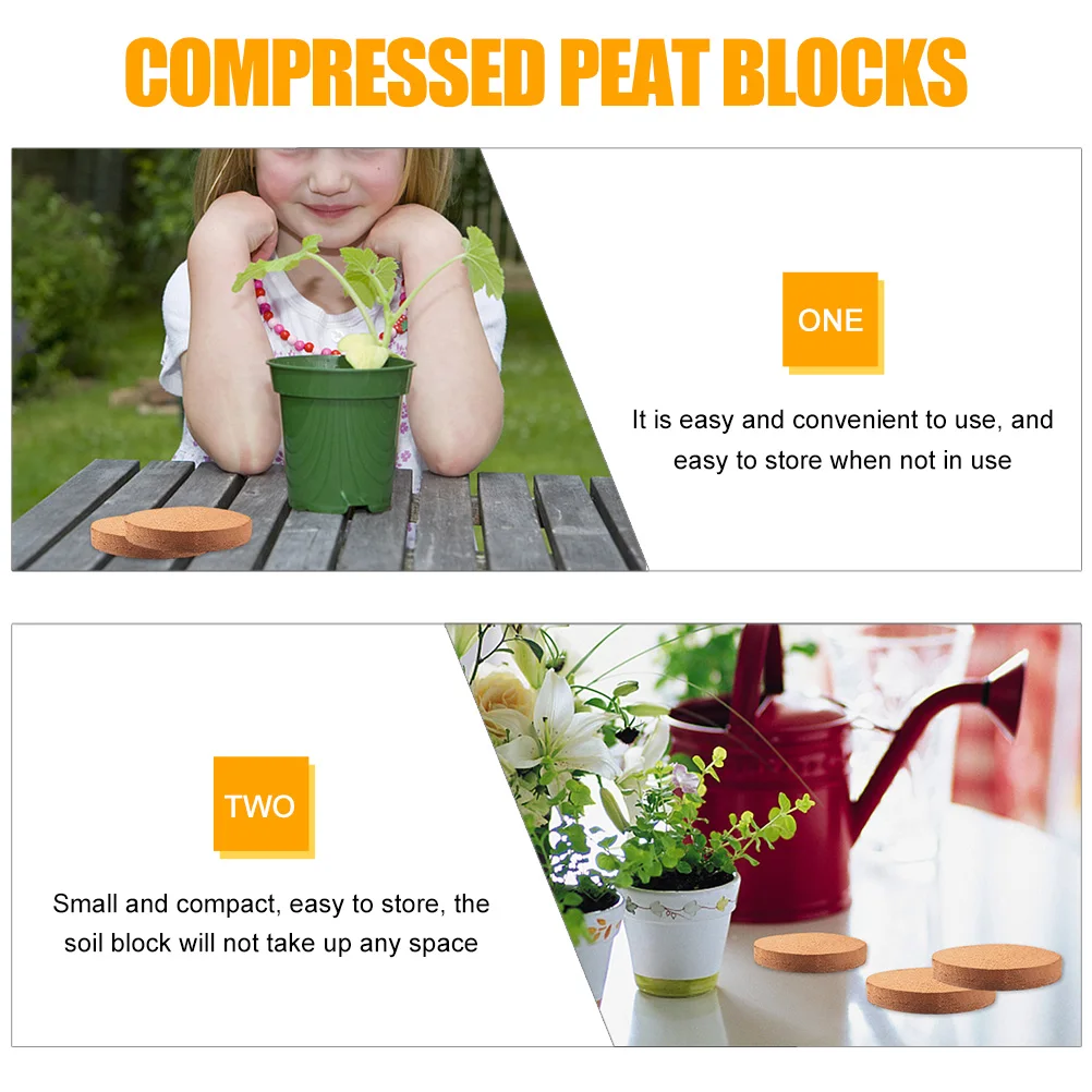 

4 Pcs Nutrient Soil Blocks Compressed Peat Pellets for Gardening Planting Easy Storage Practical Convenience