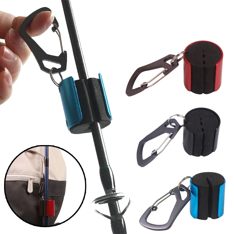 Fishing Rod Holder Clip Metal Housing Support Wearable Belt Clip Rod Holder Stand Up Pole Strong and Sturdy Fishing Accessories