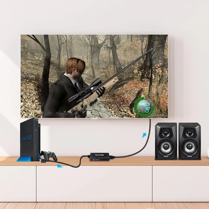 محول PS2 إلى HDMI محول PlayStation2 إلى HD محول الفيديو ألعاب كابل محول الفيديو يدعم الكمبيوتر جميع أوضاع العرض PS2 #5