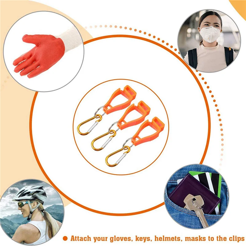

AB46-40Pcs Glove Clips For Work Glove Holders Glove Belt Clip With Metal Carabiners For Construction Worker Guard Labor