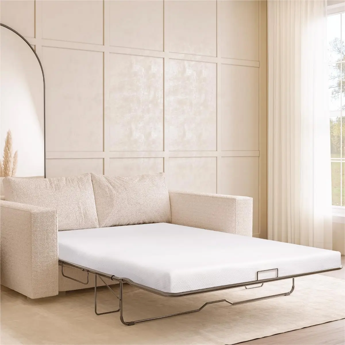 Matelas de Remplacement en Mousse à Mémoire de Forme, avec Juste Respirante, Imperméable et Lavable, pour Canapé et Fauteuil Book ine Taille, 4.5 Pouces