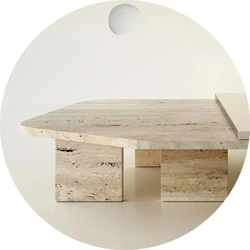 Customizable stone coffee table combination minimalist retractable low table