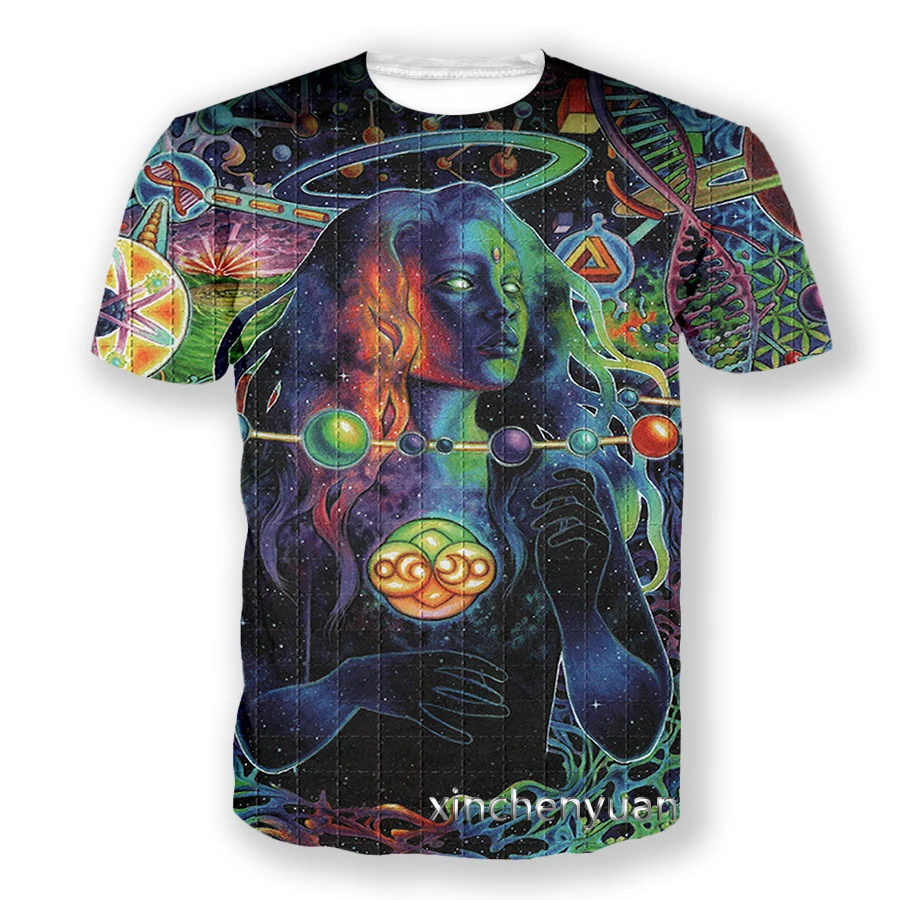 phechion New Fashion Men/Women Psychedelic Artwork 3D Print Short Sleeve T-Shirt Casual Hip Hop Summer T Shirt Tops S35